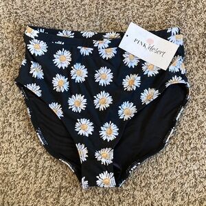 Pink Desert Black Daisy Bikini Bottom